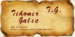 Tihomir Galić vizit kartica